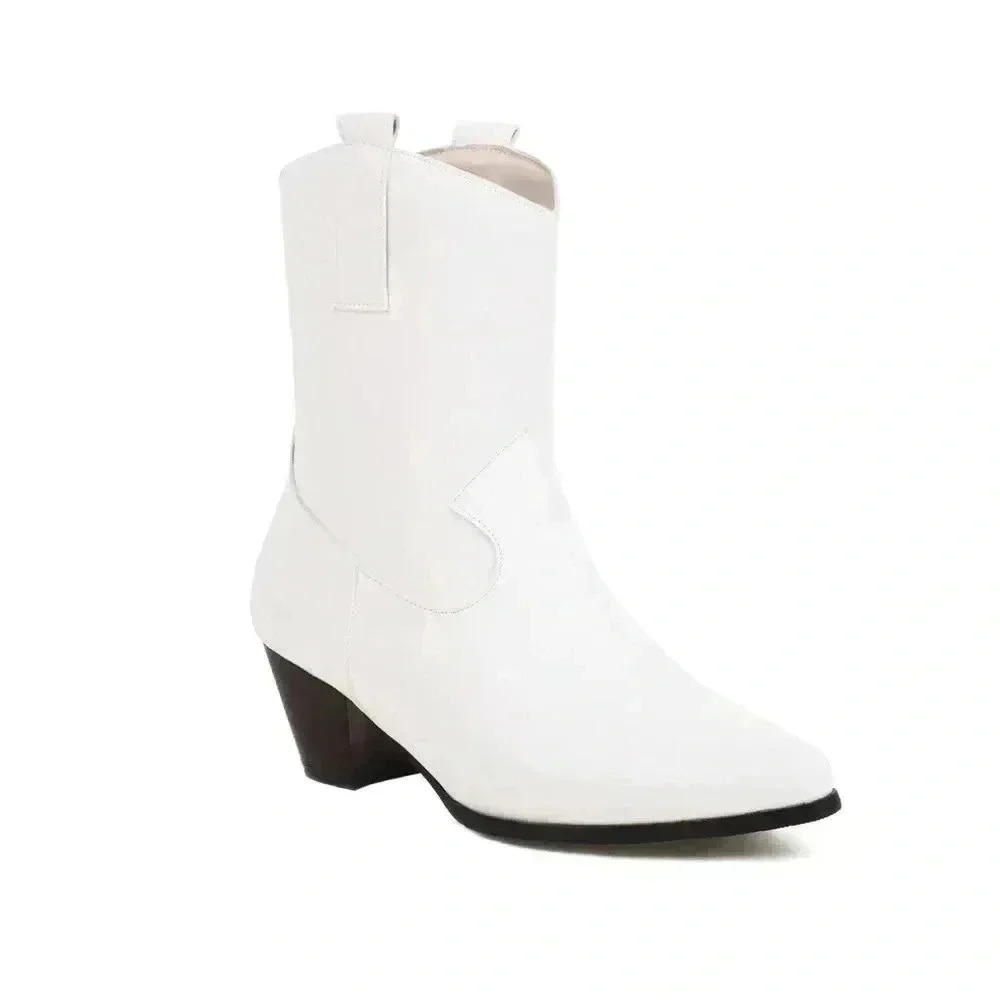 White Western Style Booties